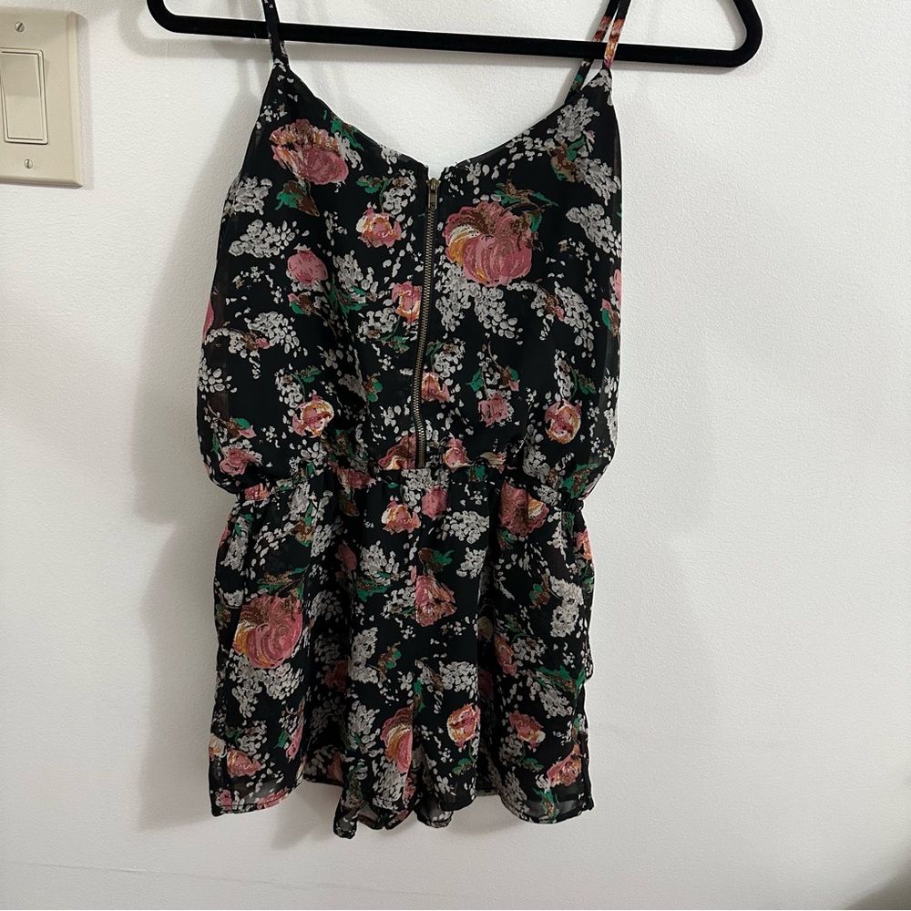 Urban Outfitters Black Floral Romper